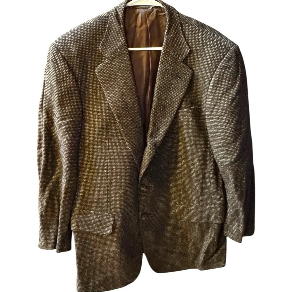 Neiman Marcus Ermenegildo‎ Zegna Dark Brown Tweed Blazer